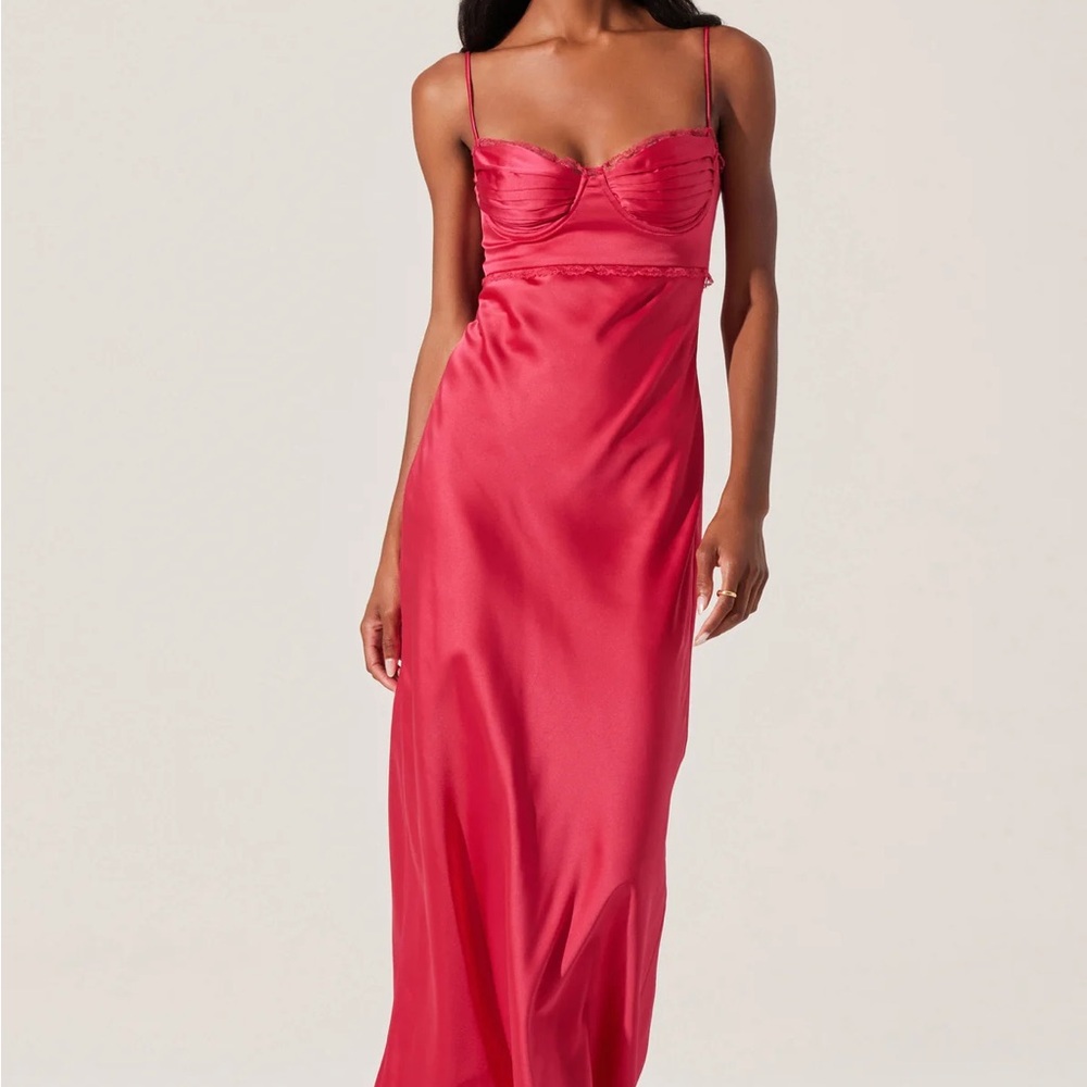Astr The Label Florianne Satin Maxi Dress